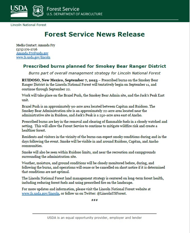 9.11.23 Forest Service New Release